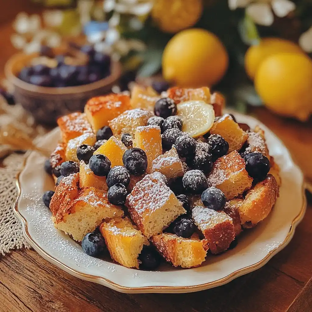 Delicious Easter Lemon Blueberry French Toast Bake Recipe