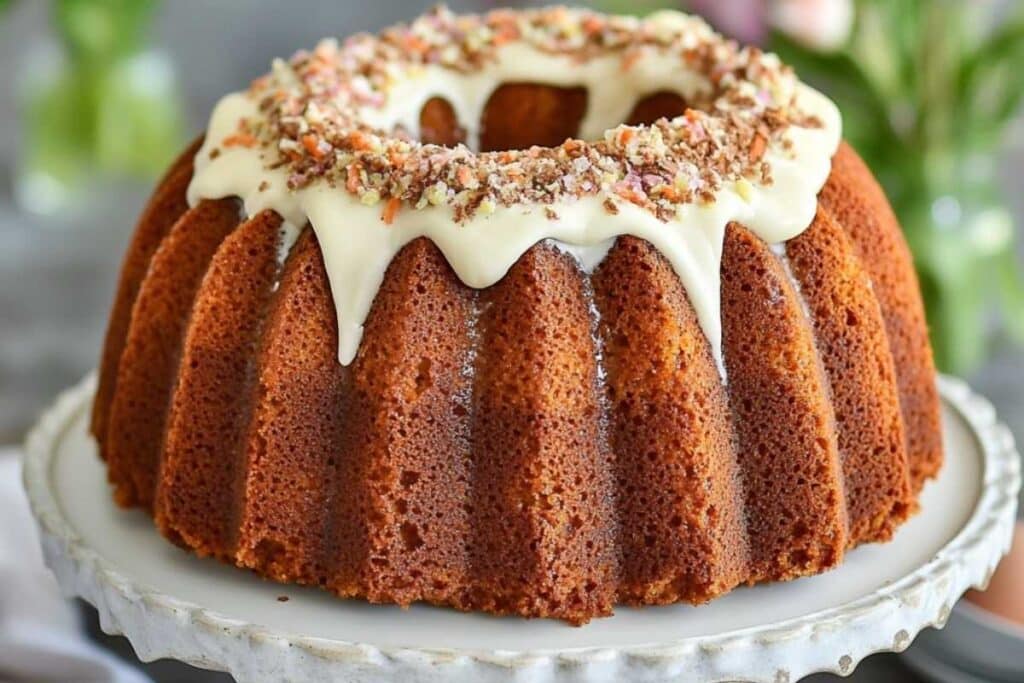 Easter Cream Cheese Filled Carrot Bundt Cake