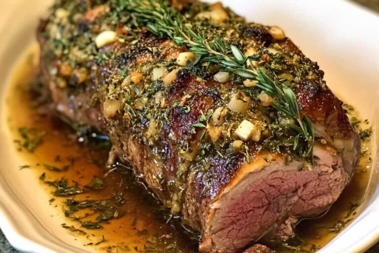 Garlic & Herb Stuffed Leg of Lamb