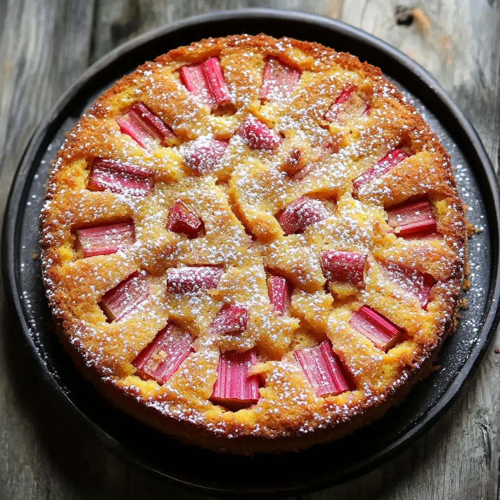 Featured image for Rhubarb Polenta Cake