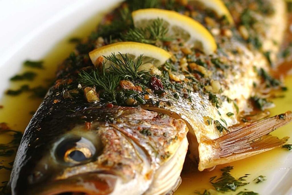 Stuffed Whole Trout with Herbs & Lemon
