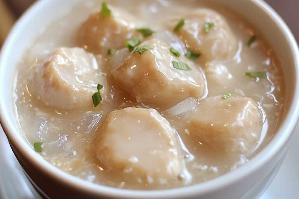 Tub Tim Krob (Water Chestnuts in Coconut Milk)