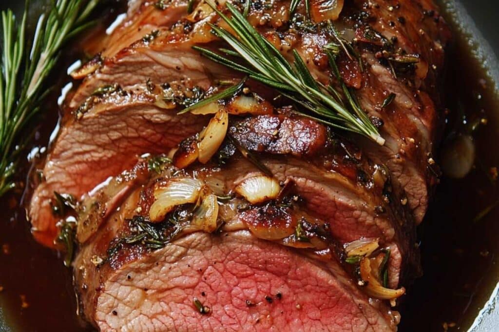 Rosemary-Garlic Leg of Lamb with Red Wine Jus Recipe