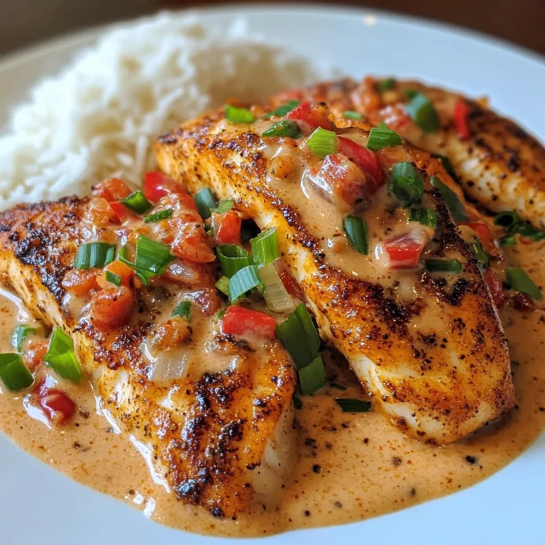 Blackened Redfish with Crawfish Cream Sauce
