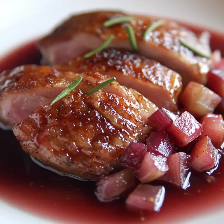 Featured image for Seared Duck Breast with Rhubarb Compote