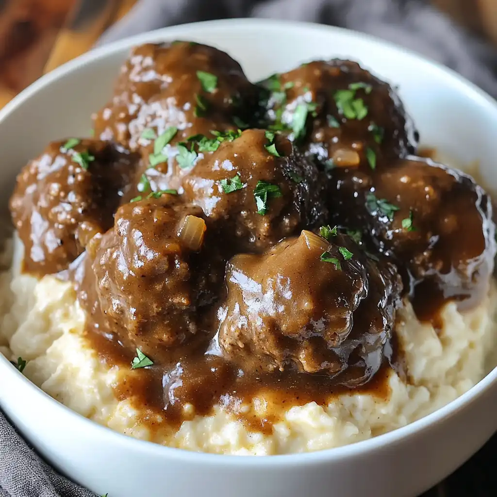 The Perfect Slow Cooker Salisbury Steak Meatballs (Comfort Food Magic!)