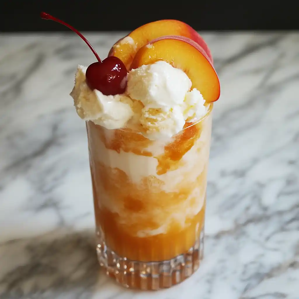 Peach Vanilla Ice Cream Float Recipe