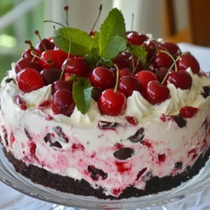 Cherry Mint Ice Cream Cake