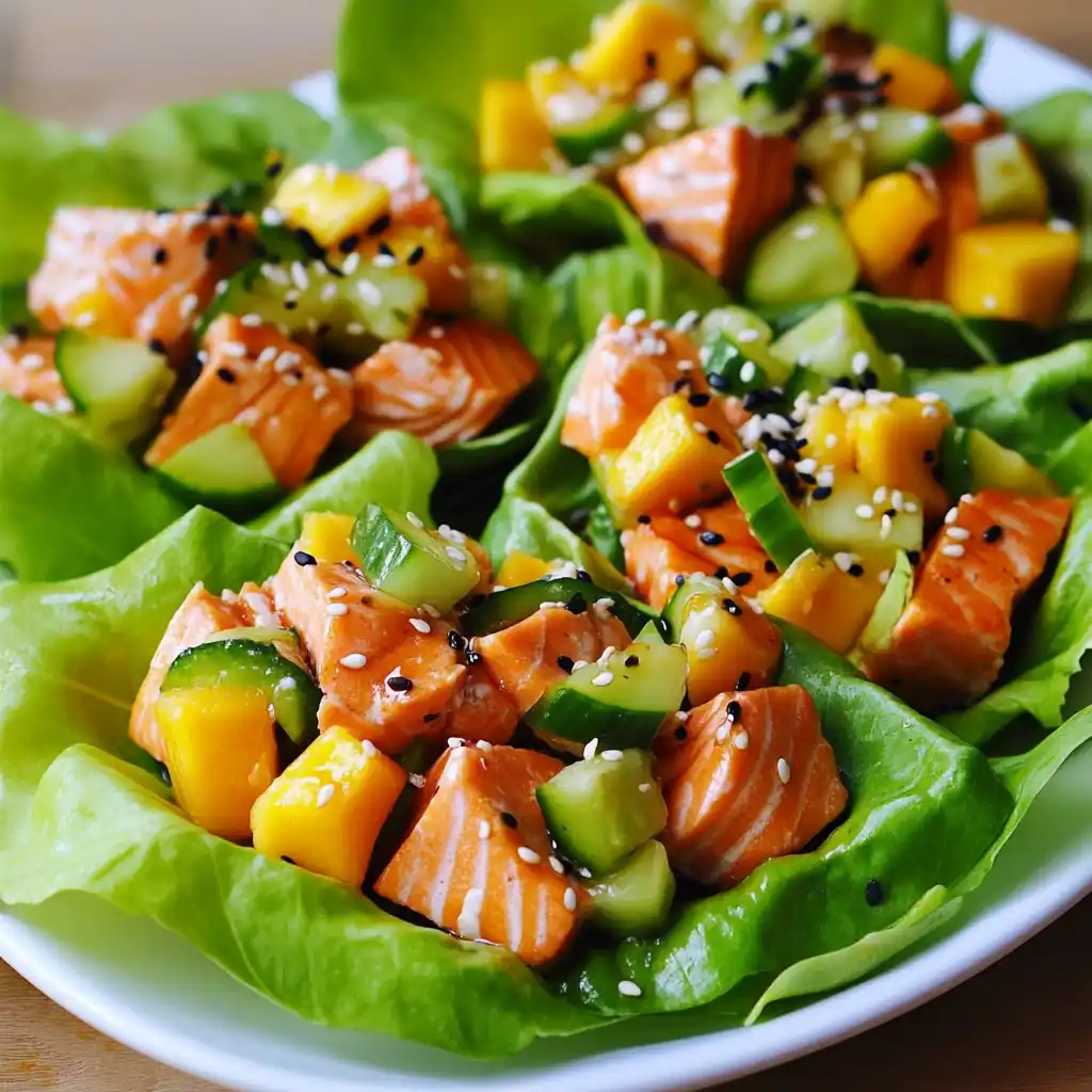 Grilled Salmon Poke Salad Wraps Recipe