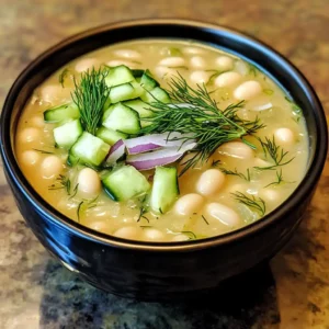 Cold White Bean Soup Bowl